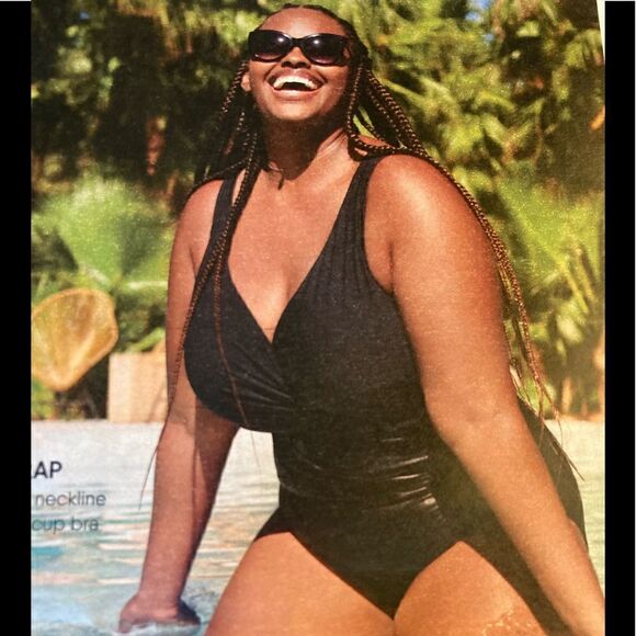 Land’s End Plus Regular size Slenderize wrap control one piece swimsuit Various - Picture 3 of 11